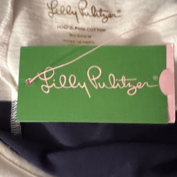 Lilly Pulitzer Navy & White Marlowe Coconut Stripe Pima Cotton Tee Shirt Dress - Picture 7 of 8